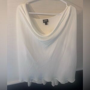 INC White Cowl Neck Blouse